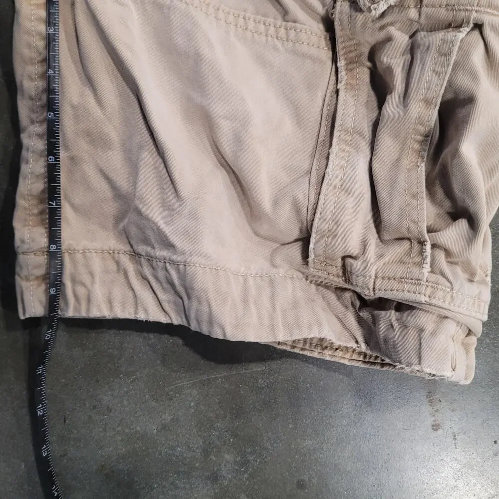 Abercrombie & Fitch Cargo Shorts Mens 31 Beige Relaxed Drawstring Pockets Casual
